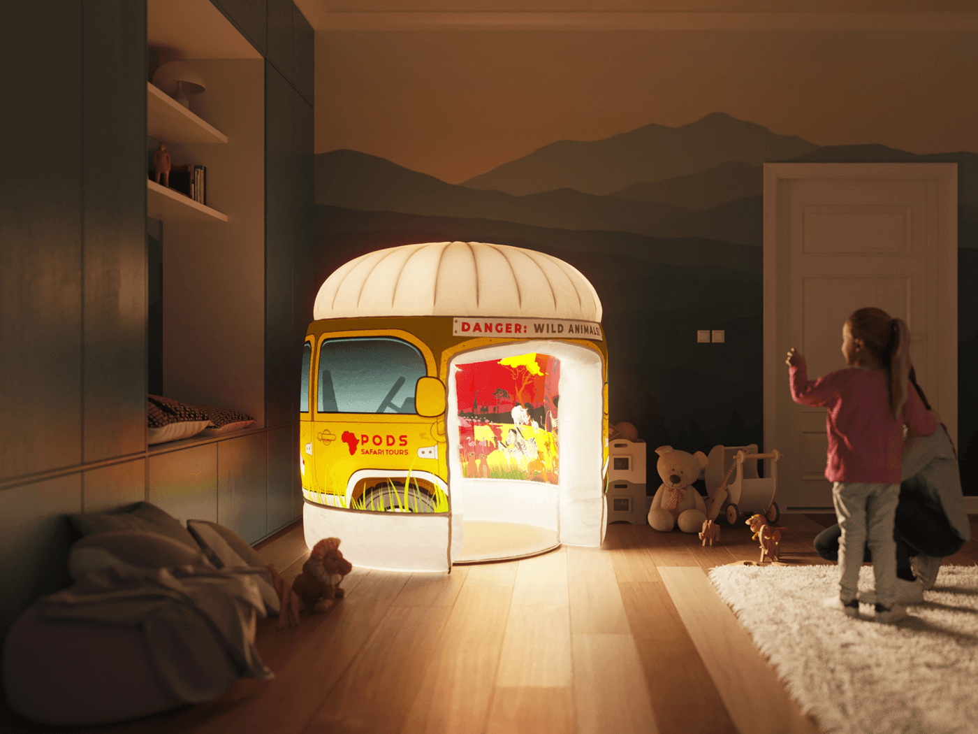 Sunset Savanna Safari child point bedroom sensory play tent